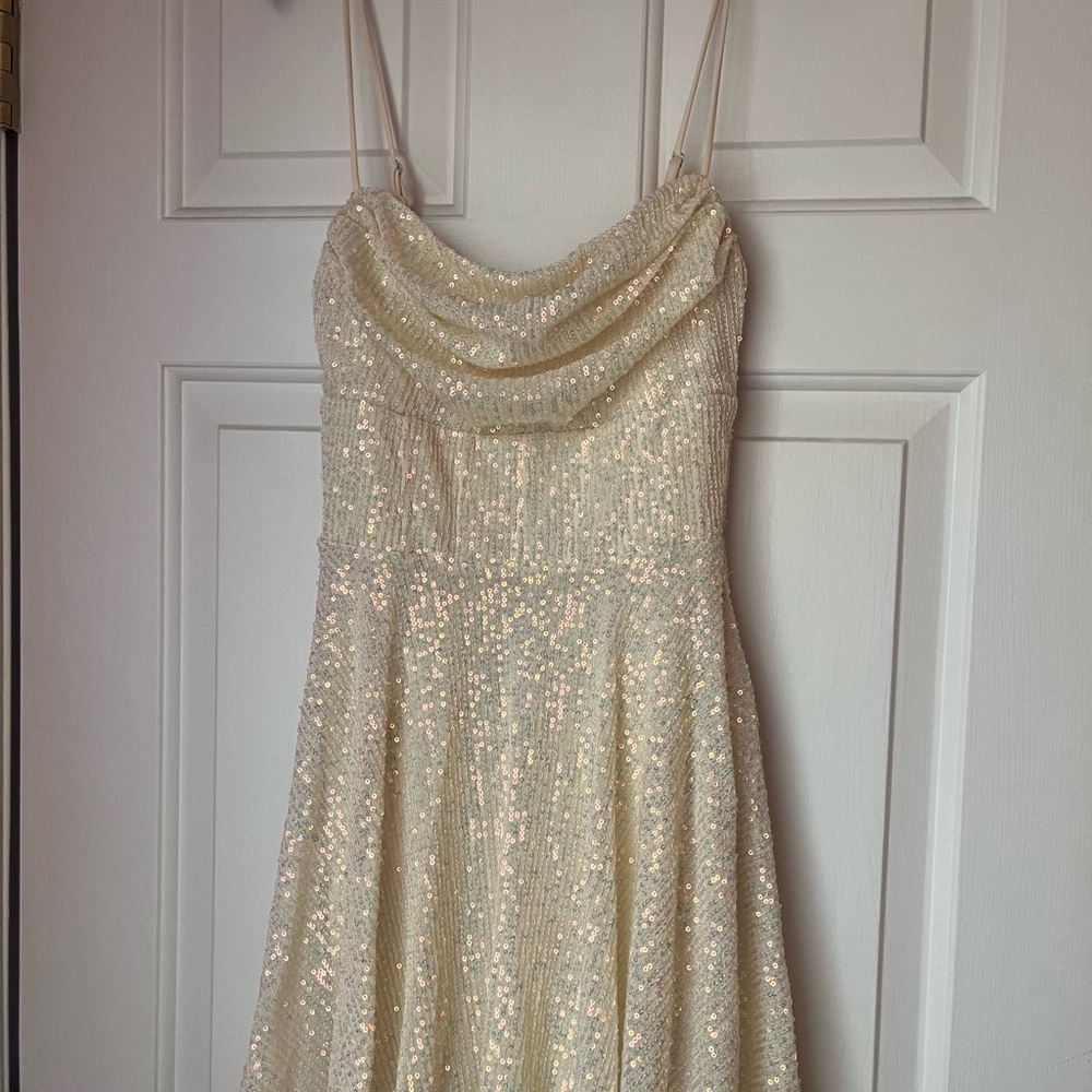 Windsor Strapless Cream Sequin Dress